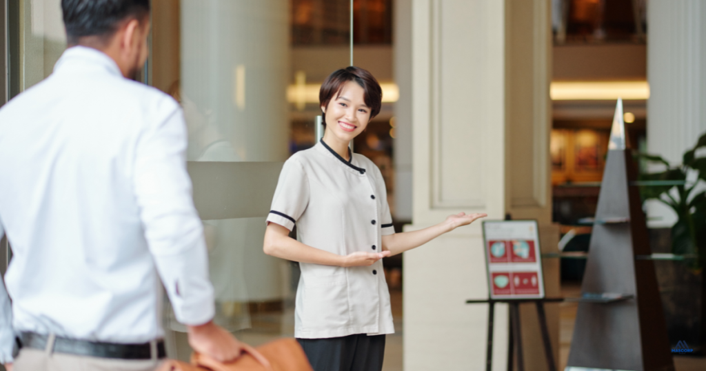 Converting Sales in Hospitality by reservation agent assisting guest